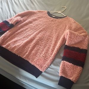 Dark blue and dark red pink sweater in sleeves small size